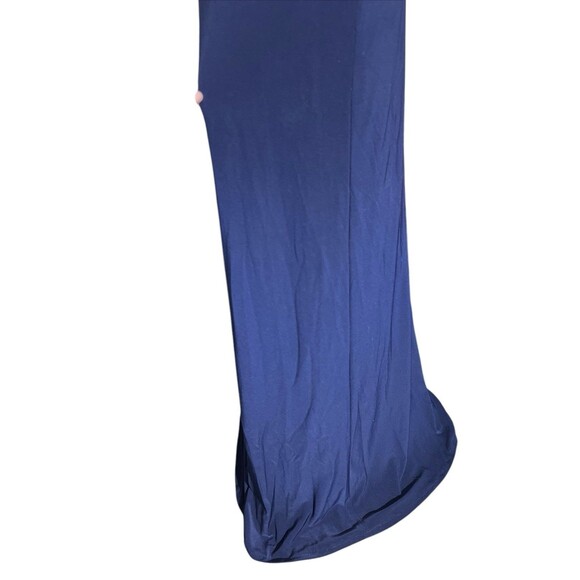 De Laru Navy Evening Long Dress Halter Beaded Baby Doll Sz 3/4 Y2K Style - Picture 9 of 16